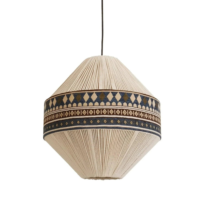 Etnisk Boheme Pendel Lampe - Frynser - Tribal - Stof