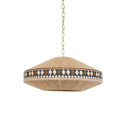 Etnisk Boheme Pendel Lampe - Frynser - Tribal - Stof