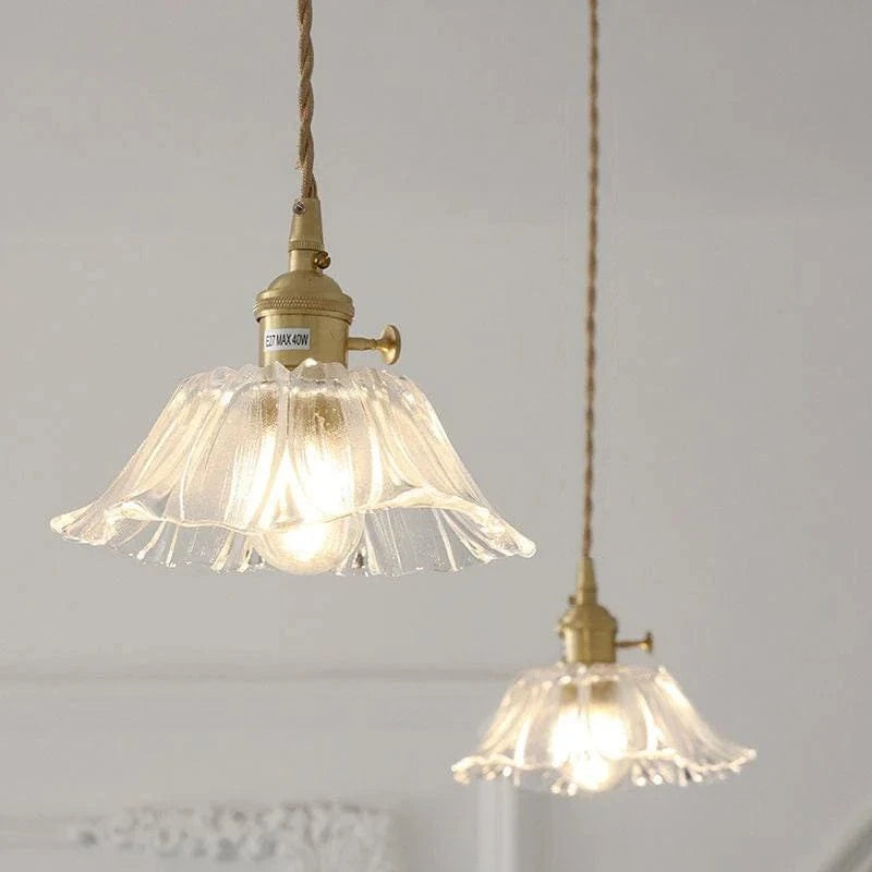 Frostet Glas Blomst Lysekrone - Pendel Lampe - Lysarmaturer Led - E27