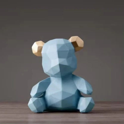 Geometric Bear Figurine - Statue - Resin - Sparegris - Boligindretning