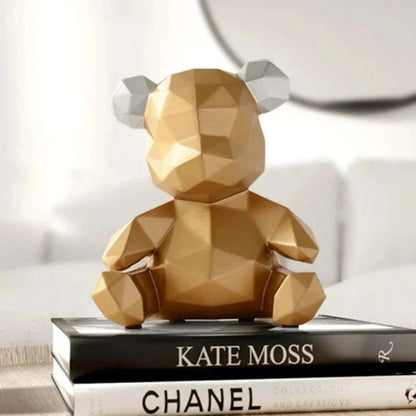 Geometric Bear Figurine - Statue - Resin - Sparegris - Boligindretning