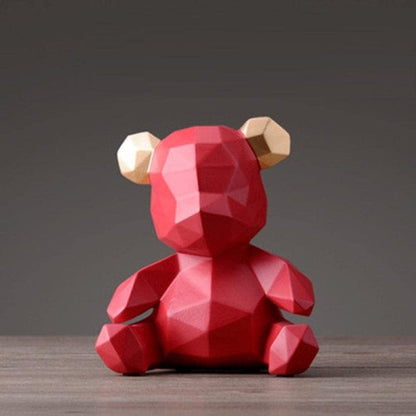 Geometric Bear Figurine - Statue - Resin - Sparegris - Boligindretning