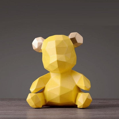 Geometric Bear Figurine - Statue - Resin - Sparegris - Boligindretning