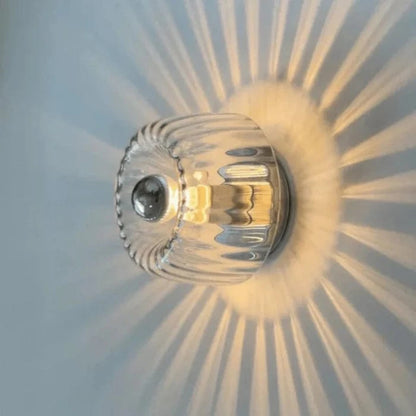 Glas Knop Væglampe - Klar - Led Pære - Sollys