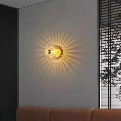 Glas Knop Væglampe - Klar - Led Pære - Sollys