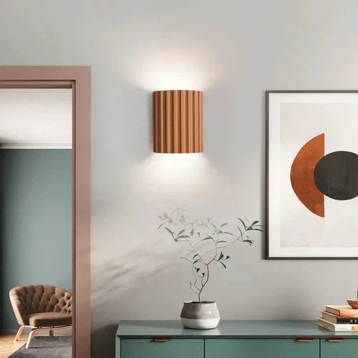Half Cylinder Fluted Væglampe - Resin - Wall Sconce - Moderne
