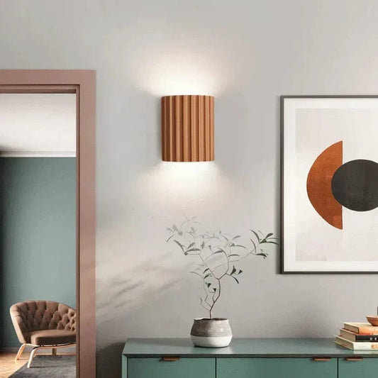 Half Cylinder Fluted Væglampe - Resin - Wall Sconce - Moderne