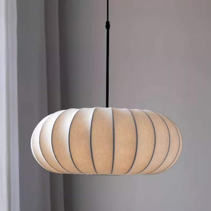 Hvid Lanterne Wabi Sabi Pendellampe - Japandi Style - Boligindretning - LED - Stof