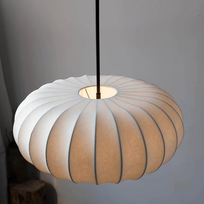 Hvid Lanterne Wabi Sabi Pendellampe - Japandi Style - Boligindretning - LED - Stof
