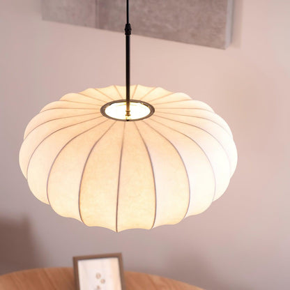 Hvid Lanterne Wabi Sabi Pendellampe - Japandi Style - Boligindretning - LED - Stof