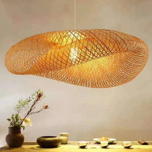 Japansk Stil Vævet Pendellampe - Bamboo - Håndlavet - Boligindretning