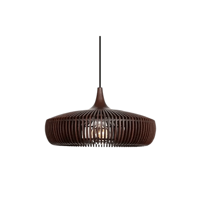 -Japansk Loftlampe I Træ - Rund Wabi Sabi Lampe - Minimalistisk Stil