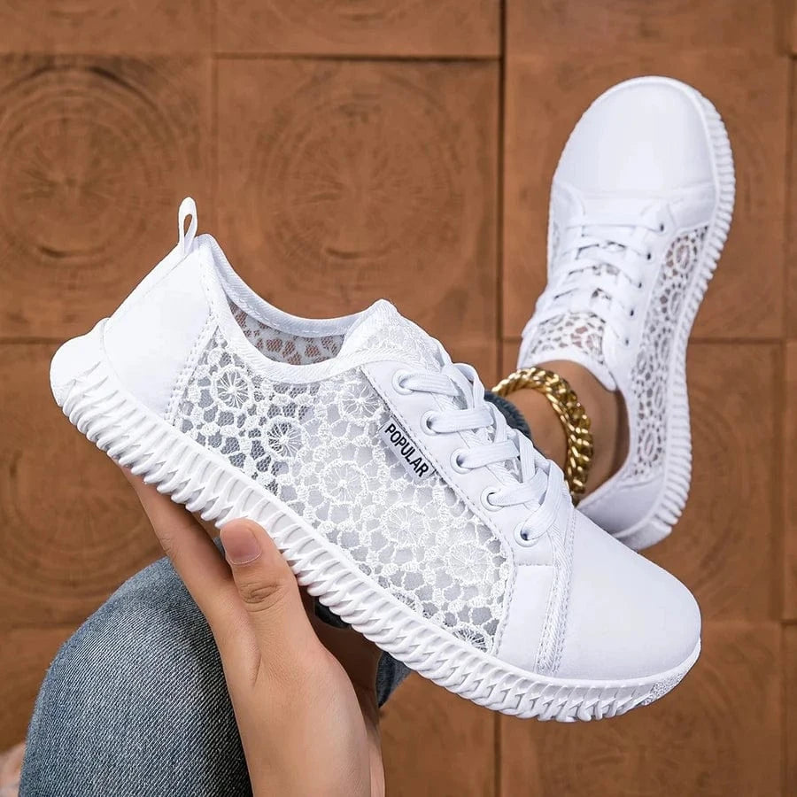 Mesh Blomstermønster Sneakers Dame - Letvægt - Åndbare - Sommersko