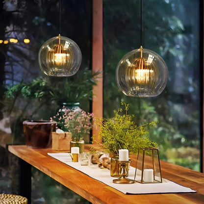 Moderne Glas Orb Pendellampe - LED Belysning - Boligindretning - E27 Pære