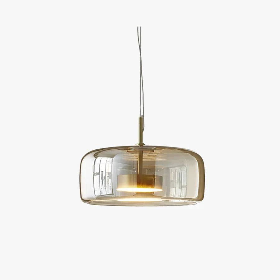 Moderne Glas Skygge Pendellampe - Rund - Indendørs - Metal