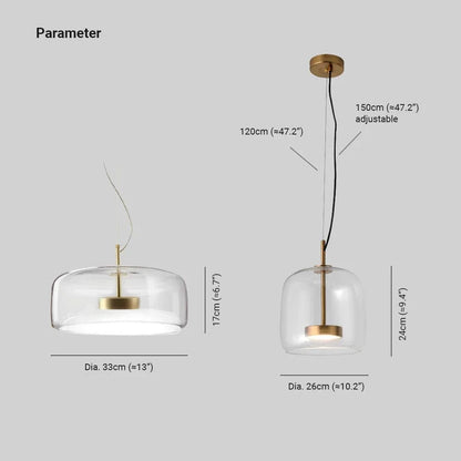 Moderne Glas Skygge Pendellampe - Rund - Indendørs - Metal