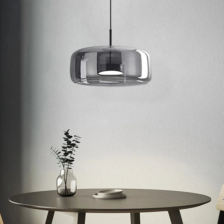 Moderne Glas Skygge Pendellampe - Rund - Indendørs - Metal