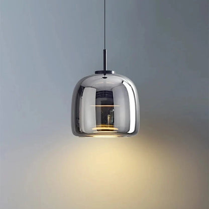 Moderne Glas Skygge Pendellampe - Rund - Indendørs - Metal