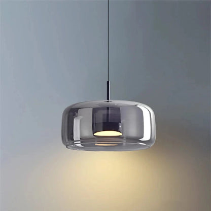 Moderne Glas Skygge Pendellampe - Rund - Indendørs - Metal