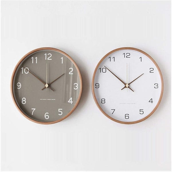 Moderne Analogt Træ Vægur - Scandinavian - Vægur med Tal - Lydløst Vægur - 30 cm
