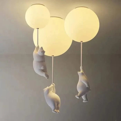 Moderne Hængende Bjørn Plafond Lampe - Sfære - Boligindretning - Børn - Indendørs