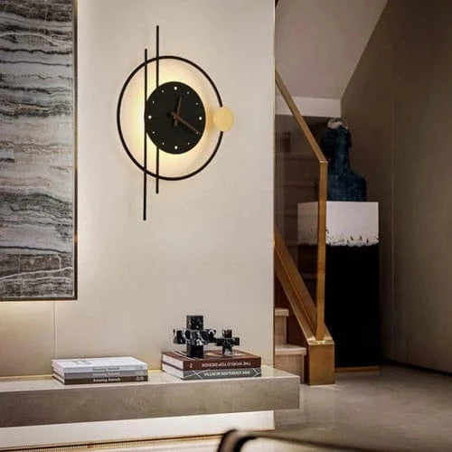 Moderne LED Vægur - Væglampe - Natlys - Indendørs Belysning - Metal