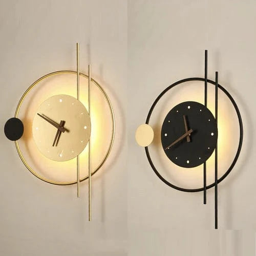 Moderne LED Vægur - Væglampe - Natlys - Indendørs Belysning - Metal
