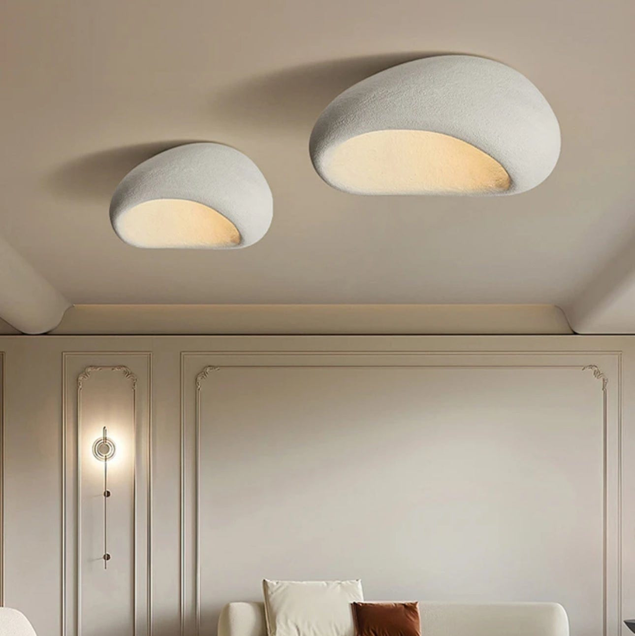 Moderne Wabi Sabi Loftslampe - Japansk Lampe - Minimalistisk - Polystyren - Indendørs