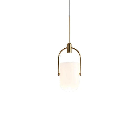 Morderne Spand Form Glas Pendel Lampe - Guld - Boligindretning - Metal