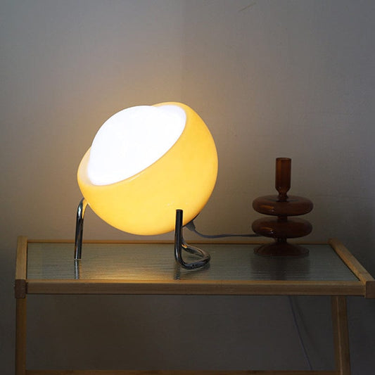 Planet Orange Bordlampe - Glossy - Frostet Glas - USB Udtag - 30cm