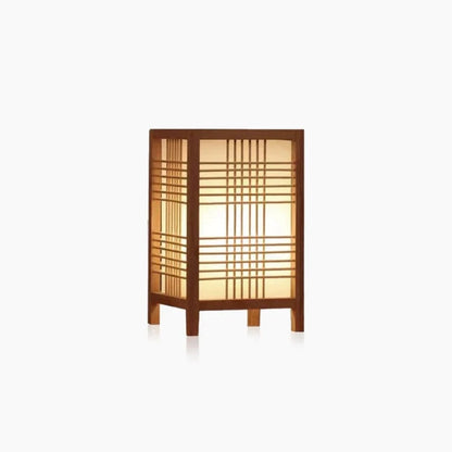 Rektangulær Bambus Vævet Bordlampe - Japandi Style - Boligindretning - E27 LED Pærer