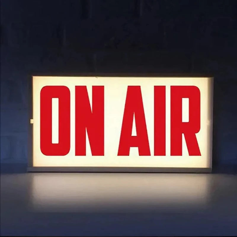Retro On Air Skilt Lyskasse Bordlampe - Vintage - LED Lys - Batteridrevet