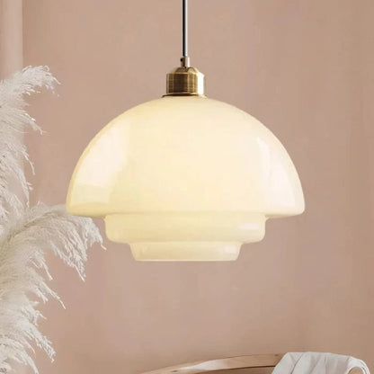 Retro Opal Glas Pendellampe - Tiered - E27 Pære - Art Deco