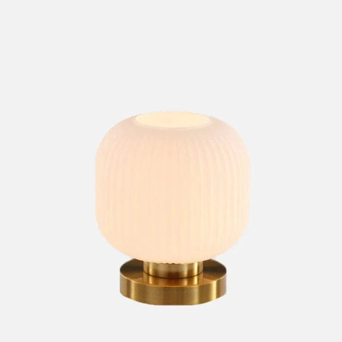 Røg Glas Bordlampe - Art Deco - Ribbet - Tønde