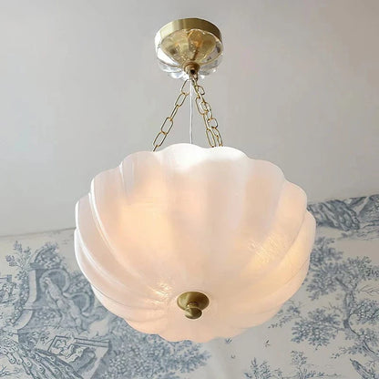Rosehill Blomst Kurv Lysekrone - Glas - E14 Pære - Guldkæde - 40cm