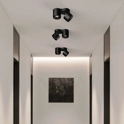 Roterende 2 Hoved LED Spotlys - Loftlamper - Metal - Foldbar