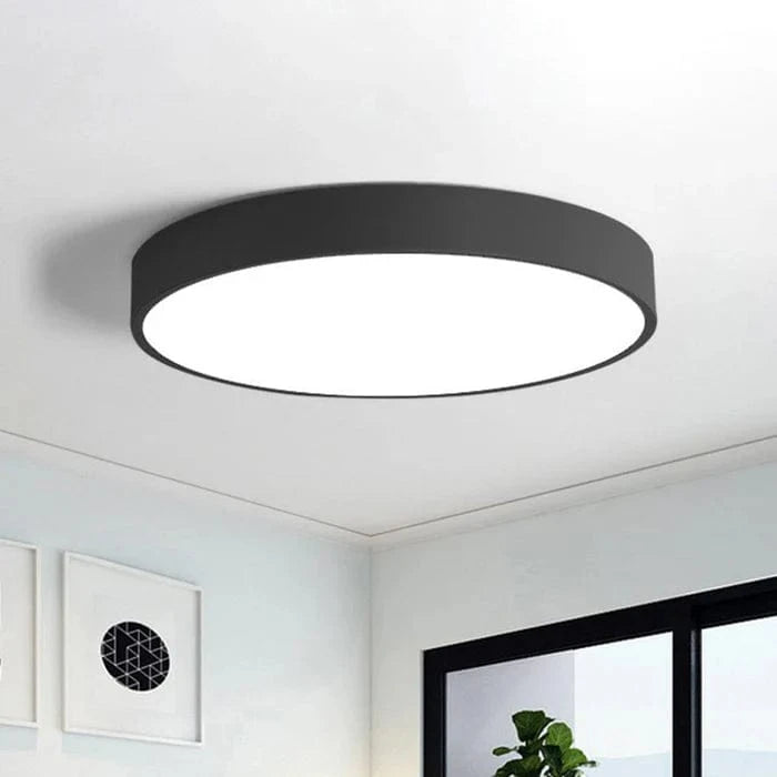 Rund Kobber Plafond Lampe - Metallisk - Japansk Lampe - Tynd - Rund