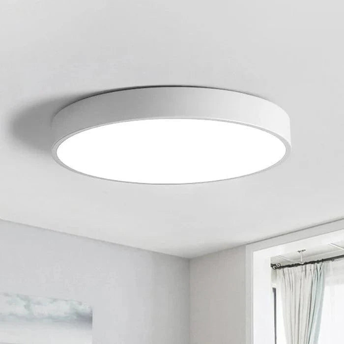 Rund Kobber Plafond Lampe - Metallisk - Japansk Lampe - Tynd - Rund