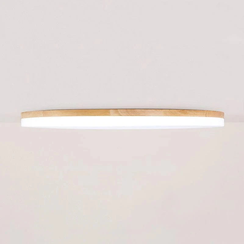 Rund Træ Plafond Lampe - Japandi Style - Moderne - Boligindretning - LED Lys