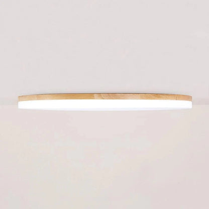 Rund Træ Plafond Lampe - Japandi Style - Moderne - Boligindretning - LED Lys