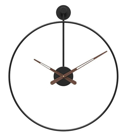 Sorte Metal Stor Vægur - Minimalistisk - Lydløst Vægur - Moderne - 40 cm