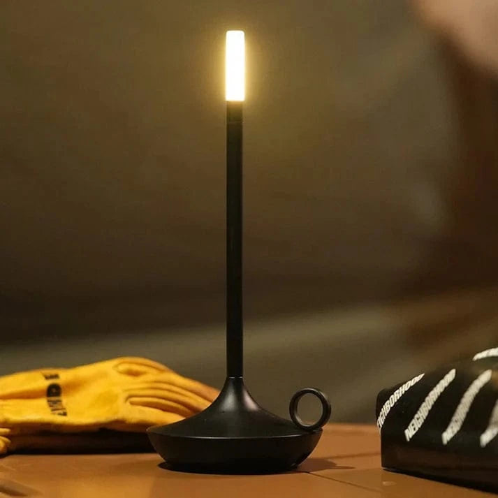 Stearinlys Trådløs LED Bordlampe - Aluminium - Genopladelig - Bærbar