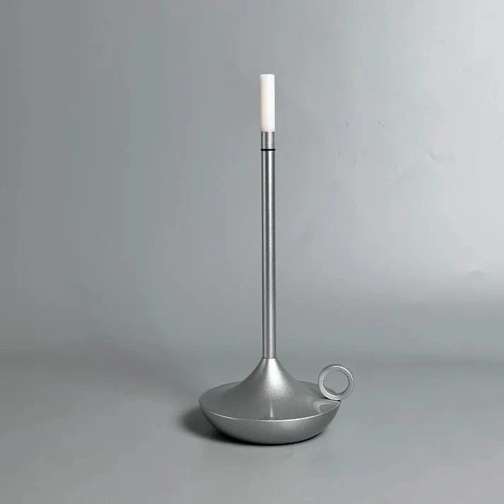 Stearinlys Trådløs LED Bordlampe - Aluminium - Genopladelig - Bærbar
