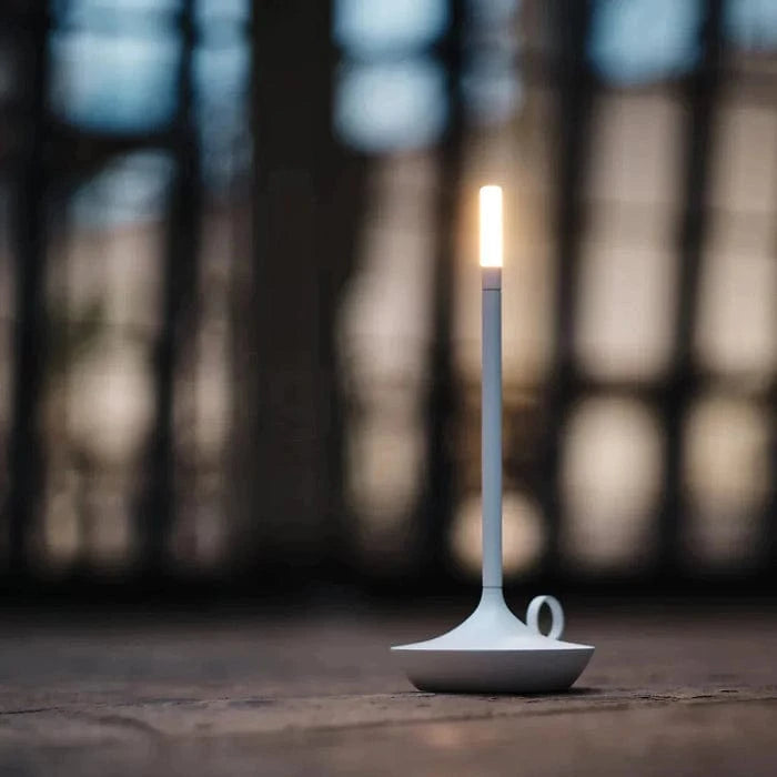 Stearinlys Trådløs LED Bordlampe - Aluminium - Genopladelig - Bærbar