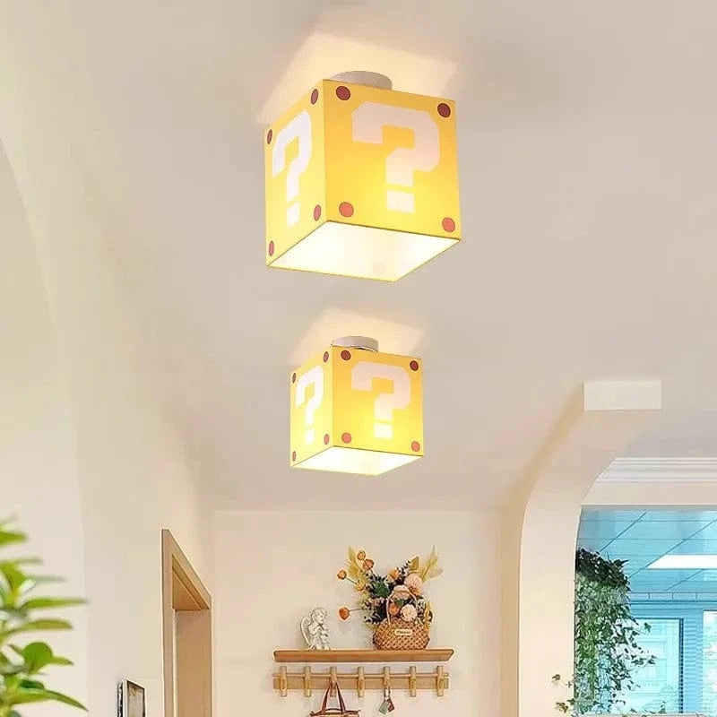 Super Mario Boks LED Ceiling Lamp - Børn - Spørgsmålstegn - Stof