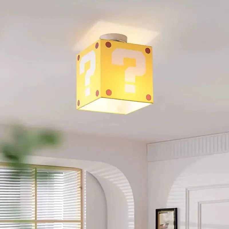 Super Mario Boks LED Ceiling Lamp - Børn - Spørgsmålstegn - Stof