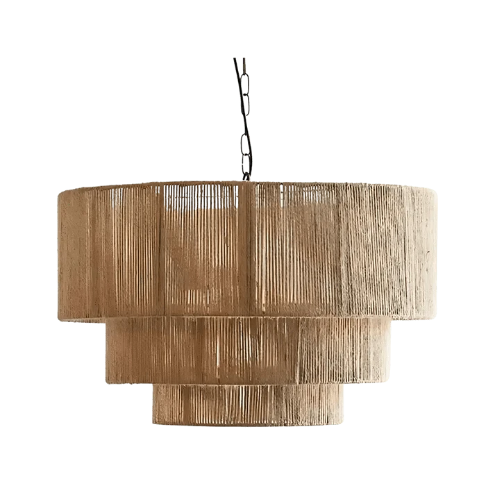 Tre Lag Hamp Reb Pendel Lampe - Japandi - Boheme - Rattan