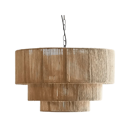 Tre Lag Hamp Reb Pendel Lampe - Japandi - Boheme - Rattan