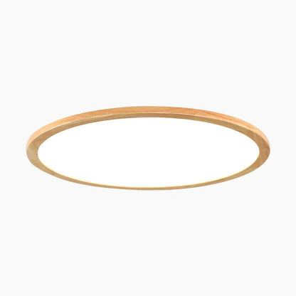 Ultra Tynd Flush Mount Træ Loftslampe - Moderne - Flad - LED Lys