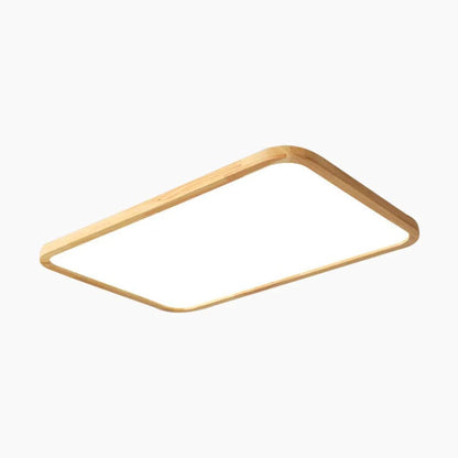 Ultra Tynd Flush Mount Træ Loftslampe - Moderne - Flad - LED Lys